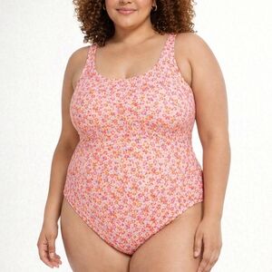 Amazon Essentials Pink Floral Women's One Piece Swimsuit
